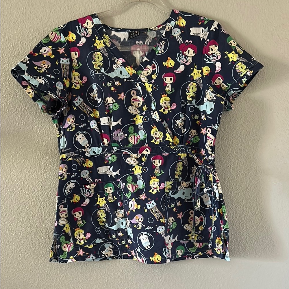 Koi Tokidoki Print Scrub Top